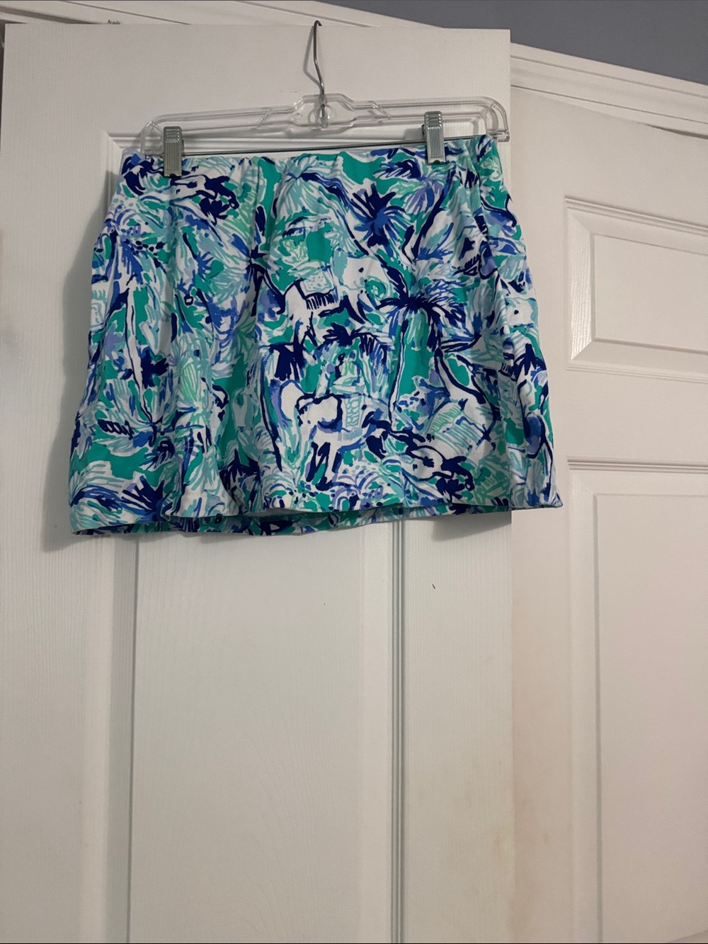 Lilly Pulitzer Aqua, Teal & Navy Printed Skirt